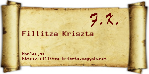 Fillitza Kriszta névjegykártya